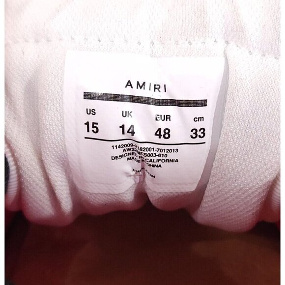 AMIRI Skel Skeleton Low-Top Leather Sneakers 48 US 15 Mens Black Red Defect New - Picture 10 of 16